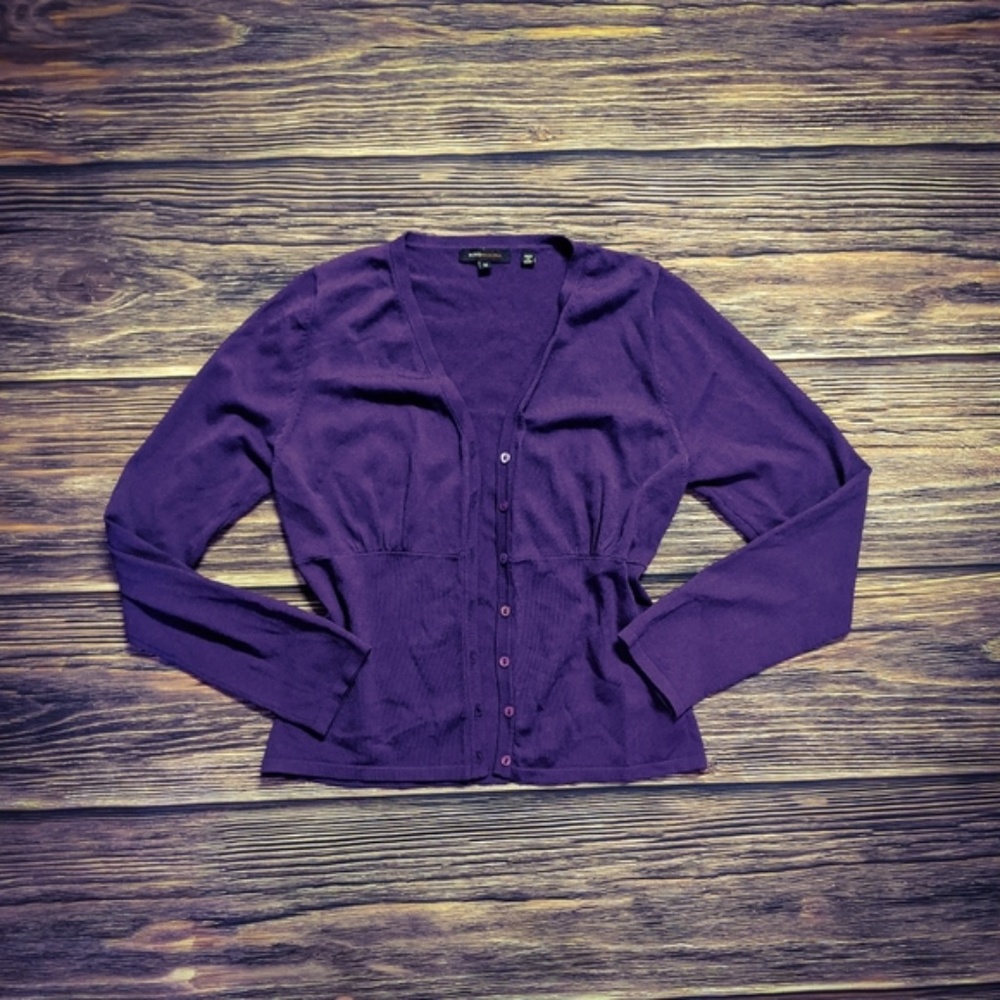 BCBG Maxazria purple tailored cardigan